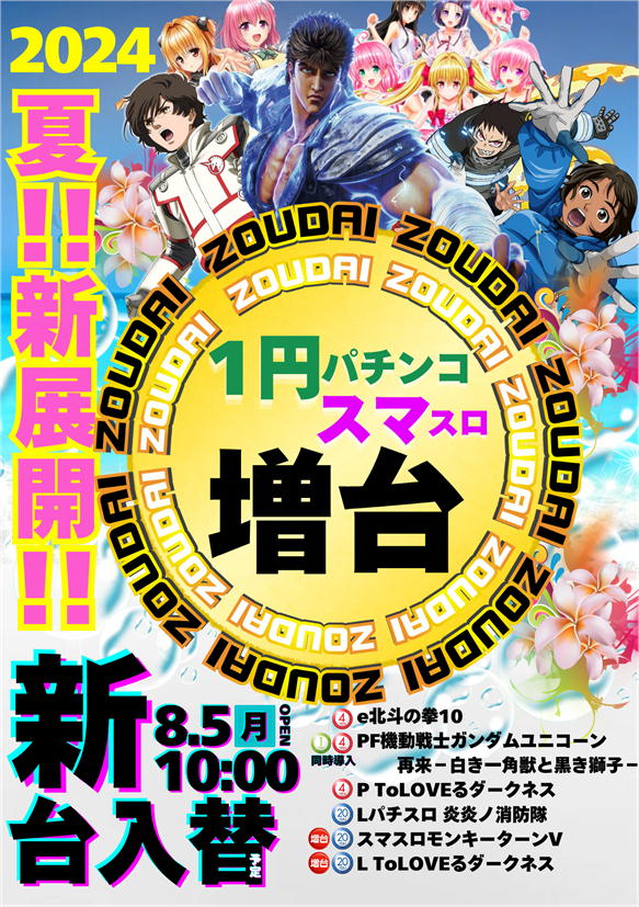 岩手県一関市のパチンコ店『ナイス アネックス』におけるリニューアル等情報（2024年08月05日）