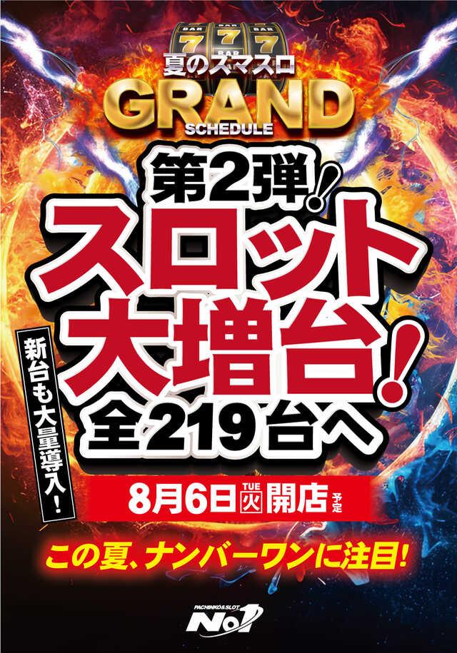 長野県松本市のパチンコ店『Ｎｏ．１松本筑摩店』におけるリニューアル等情報（2024年08月06日）